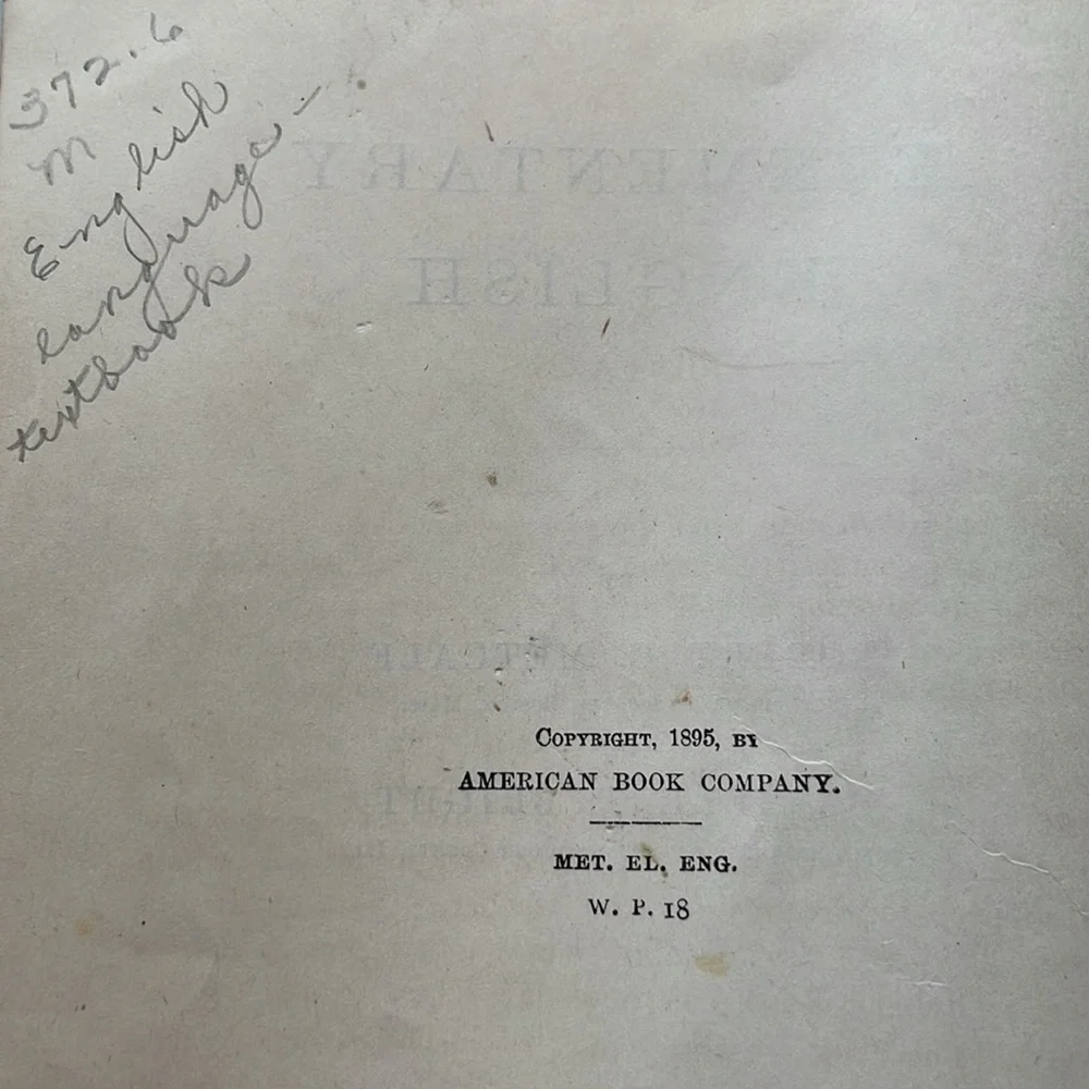 Metcalf's Elementary English by Robert C. Metcalf, Orville T. Bright, c1895